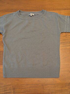 Evolution by Cyrus Pale Sweater Women's Small Sheer Stripe 3/4 Sleeves